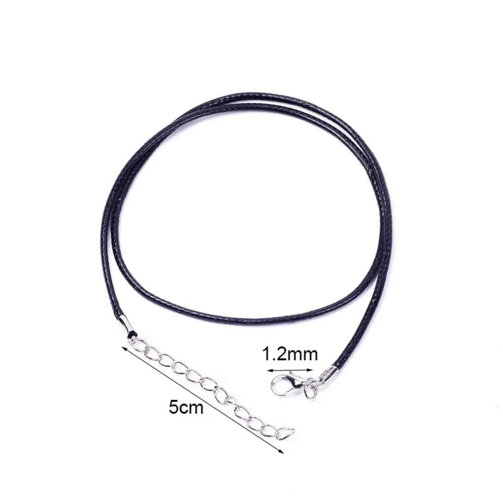 20pcs/lot Lobster Clasps Waxed Cord Necklace Dia 1.5mm 2mm Black Korean Waxed Rope Thread For Jewelry Making Length 45 50 60cm