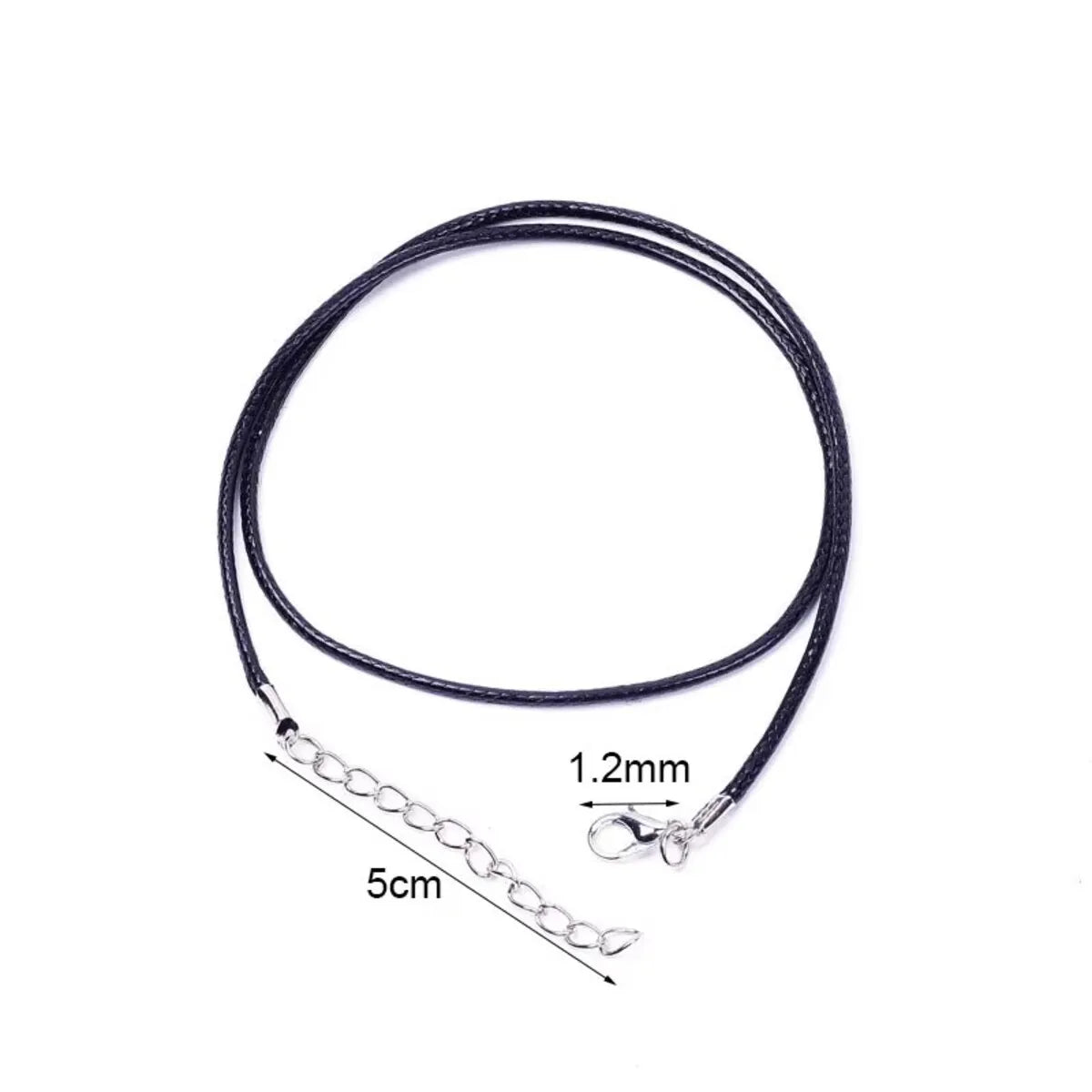 20pcs/lot Lobster Clasps Waxed Cord Necklace Dia 1.5mm 2mm Black Korean Waxed Rope Thread For Jewelry Making Length 45 50 60cm