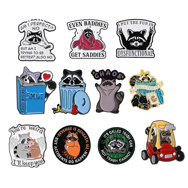 6-23Pcs/Set Humor Comedy Anime Movie Collected Enamel Pins Cartoon Role Red Eared Rabbit Cat Dog Brooch Lapel Badge Jewelry Gift