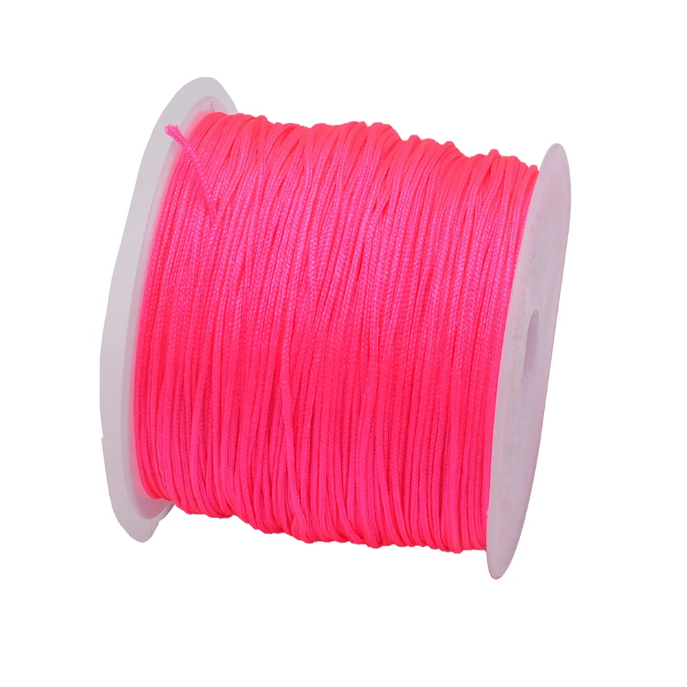 50Yds 0.8mm Crafts Nylon Cord For Jewelry Making Braided Nylon Satin String for Bracelets Necklace Jewelry Accessories