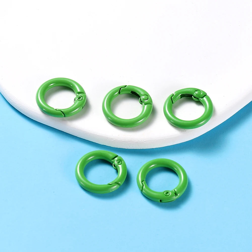5Pcs/Lot 21 Colors Metal O Ring Spring Clasp Openable Round Carabiner Keychain Clips Hook Dog Chain DIY Jewelry Buckle Connector