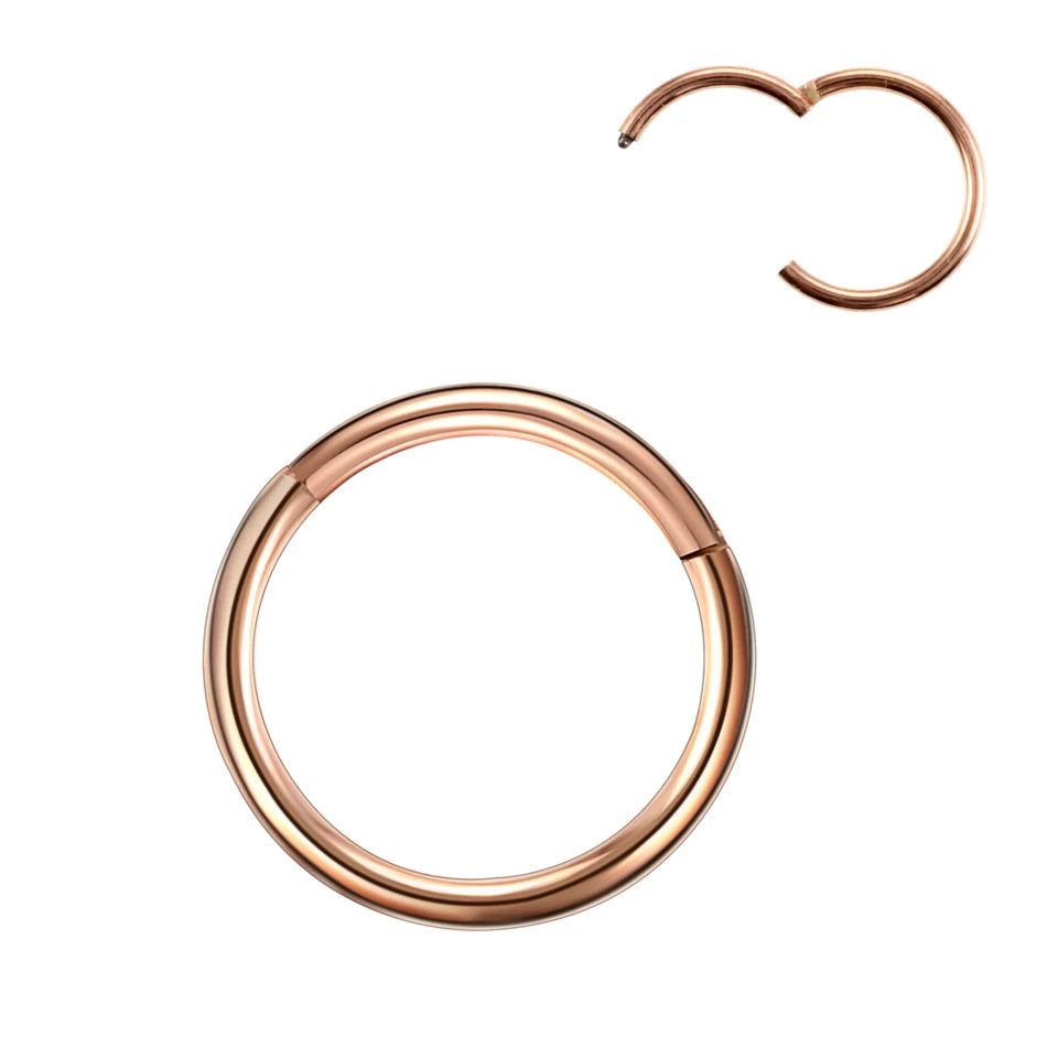 1PC Hinged Segment Nose Hoop Rings Women Surgical Steel Nose Rings Septum Clicker Ring Ear Daith Hoop Earring Piercing Jewelry