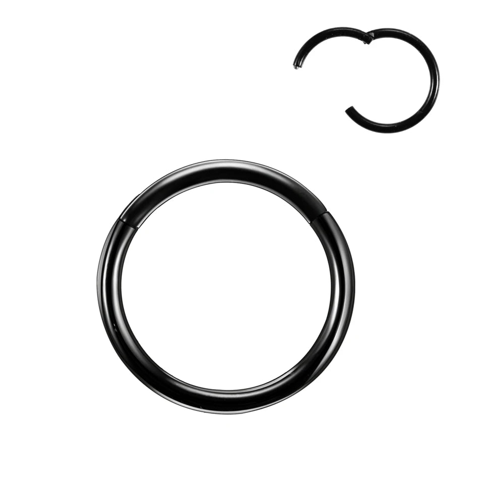 1PC Hinged Segment Nose Hoop Rings Women Surgical Steel Nose Rings Septum Clicker Ring Ear Daith Hoop Earring Piercing Jewelry