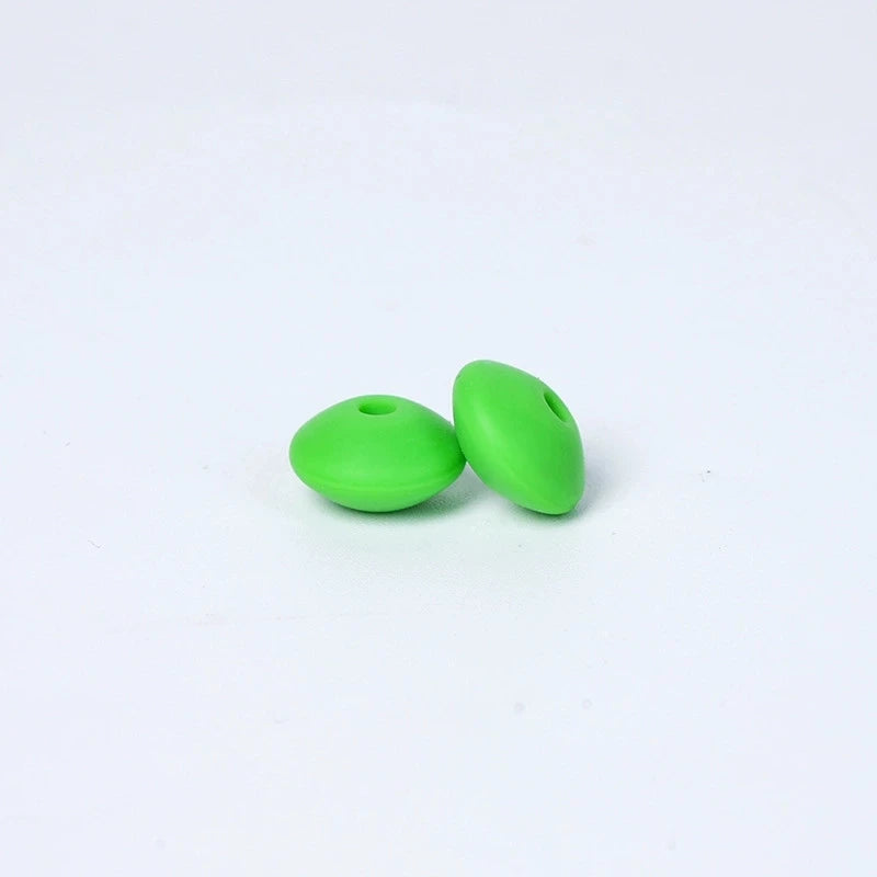 100/50/20Pcs 12mm Siilcone Beads Lentil Loose Spaced Bead for Jewelry Making DIY Beaded Bracelets Necklace Keychain Accessories