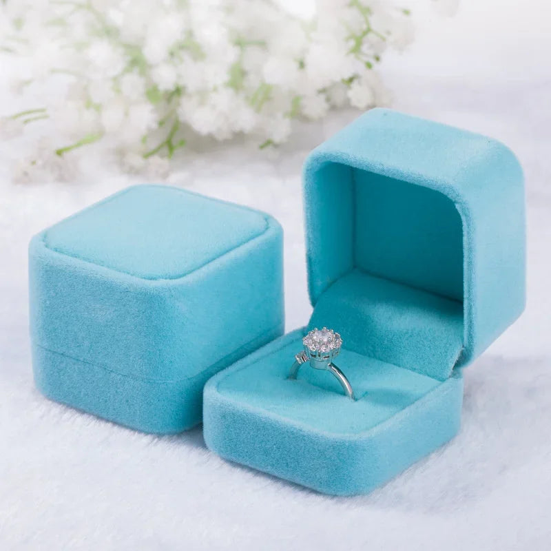Rounded Flannelette Ring Box Flocking Jewelry Box Ring Stud Badge Storage Box Ring Jewelry Organizer Organizador De Joyas