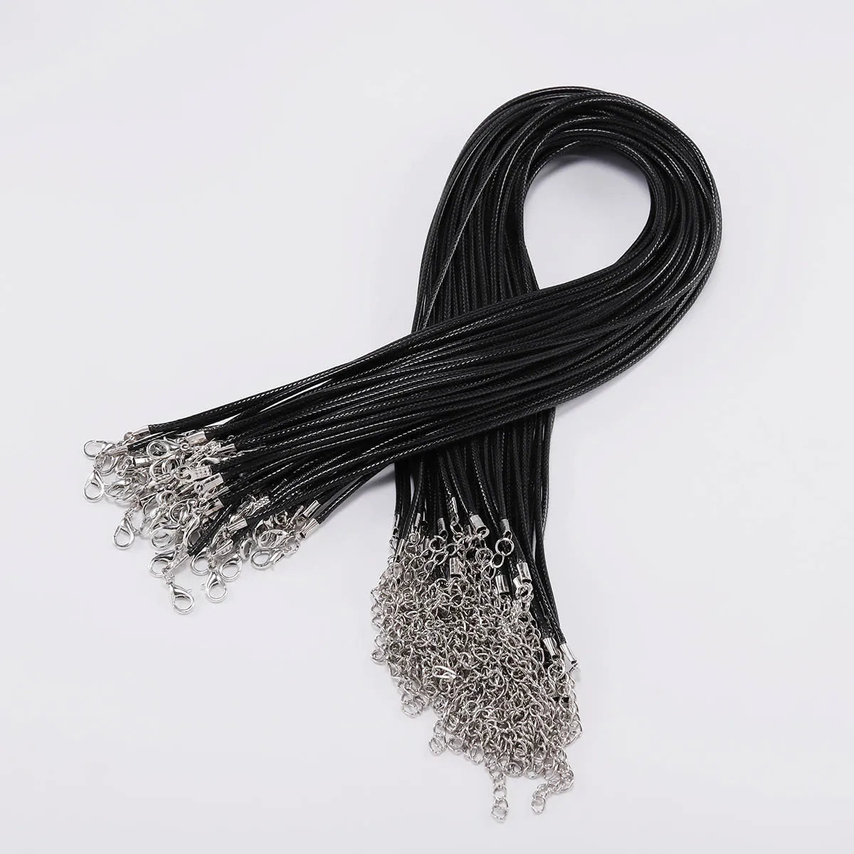 10Pcs/lot 1.5/2mm Leather Cord Necklace With Clasp Adjustable Braided Rope for Jewelry Making DIY Necklace Bracelet Supplies