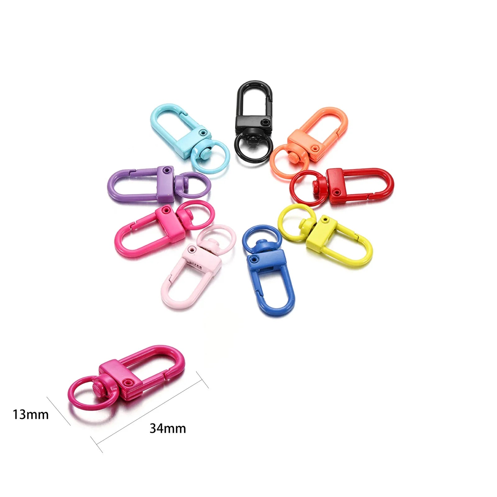 10pcs/lot Rotating Dog Buckle Gold Color Rhodium Metal Lobster Clasps Hooks For DIY Jewelry Making Key Ring Chain Accessories ﻿