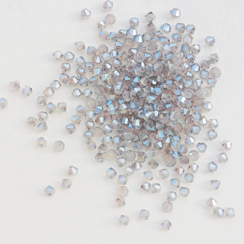 100PCS 4MM Shiny Faceted Austria Crystal Beads Bicone Beads Loose Spacer Beads for Jewelry Making DIY Bracelet Necklace Pendant