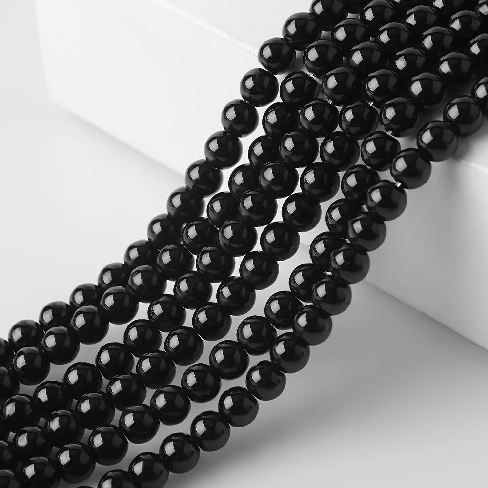 4 6 8 10mm Natural Stone Black Obsidian Bead Polished Round Loose Spacer Bead For Jewelry Making Diy Necklace Bracelet Accessory
