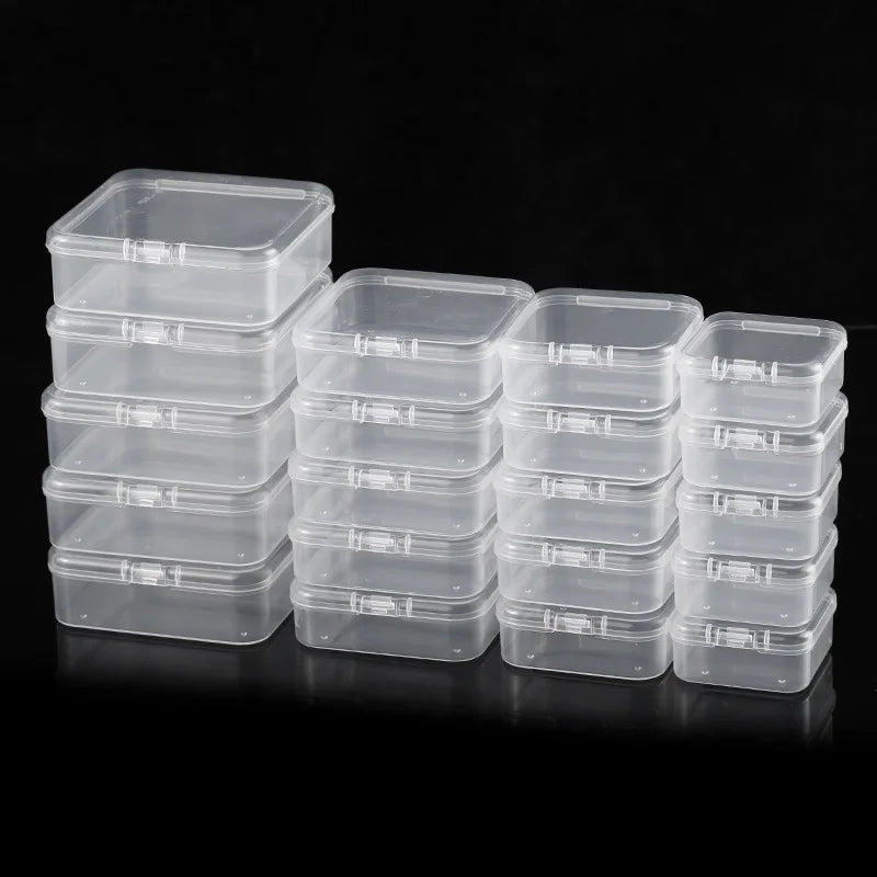 10pcs Plastic Box Rectangular Box Translucent Box Packing Box Storage Box Dustproof Solid Strong Jewelry Storage Case Container