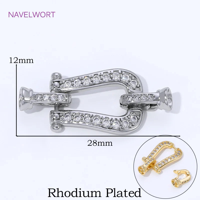18K Gold Plated Brass Jewelry Clasps For Bracelets Making,With Zircon Connector Clasp,Locks For Jewelry,DIY Necklace Accessories