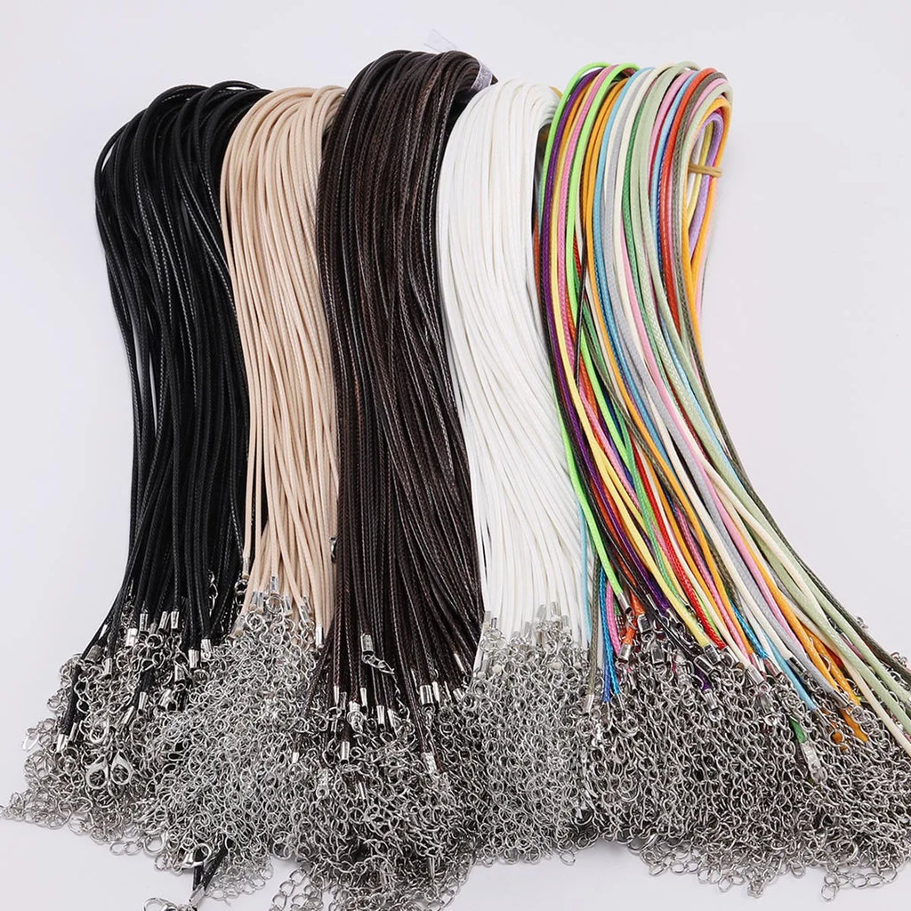 10Pcs/lot 1.5/2mm Leather Cord Necklace With Clasp Adjustable Braided Rope for Jewelry Making DIY Necklace Bracelet Supplies