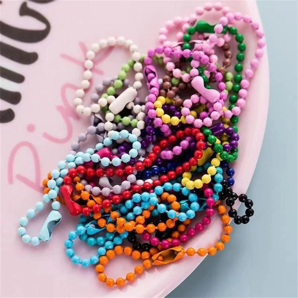 20/40/80/100pcs Ball Bead Chains Fits Key Chain/Label Hand Tag Connector For DIY Bracelet Jewelry Making Accessorise
