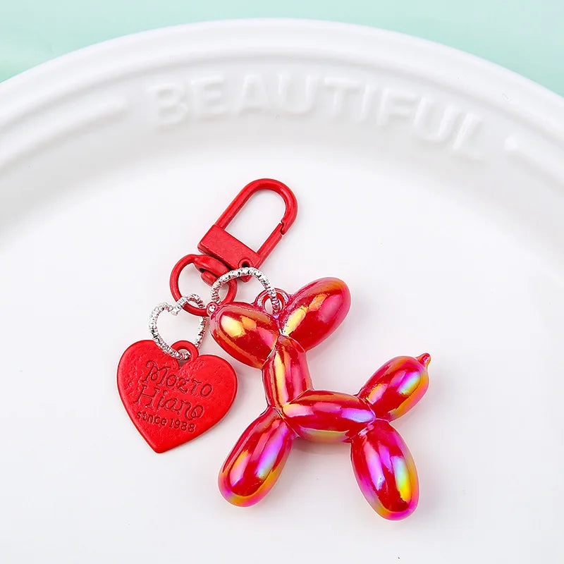 Jelly Cute Jelly Balloon Dog Keychain Pendant Cartoon Dog Chain Keychain - Lovely accessory jewelry gift for unisex keys