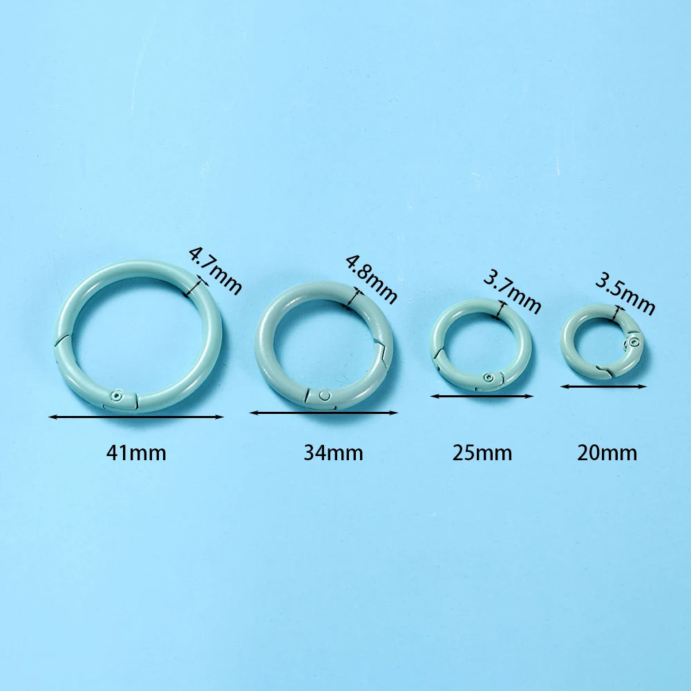 5Pcs/Lot 21 Colors Metal O Ring Spring Clasp Openable Round Carabiner Keychain Clips Hook Dog Chain DIY Jewelry Buckle Connector