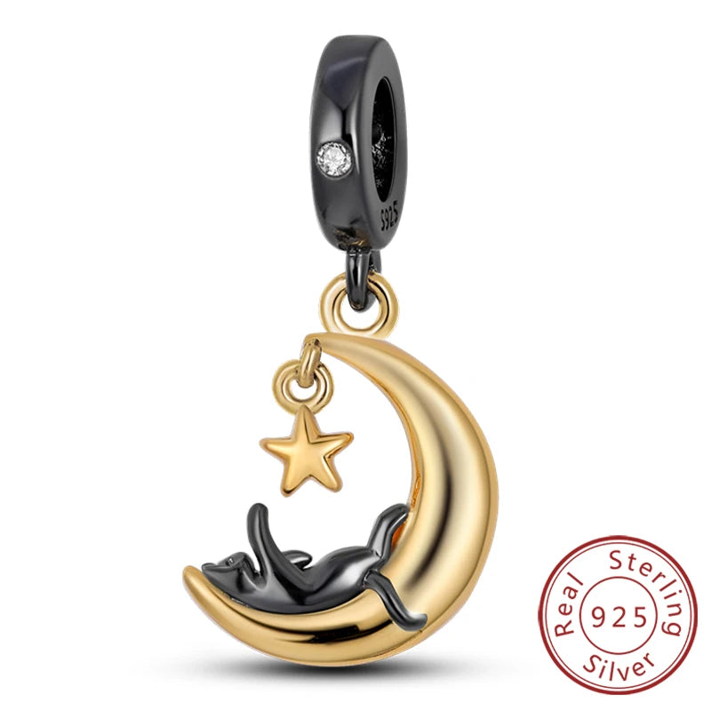 New 925 Sterling Silver Charm Beads Dog Cat Pets Pendant Fit Original Bracelet Necklace DIY Charm Jewelry Making