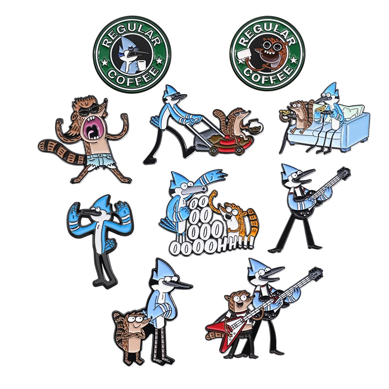 6-23Pcs/Set Humor Comedy Anime Movie Collected Enamel Pins Cartoon Role Red Eared Rabbit Cat Dog Brooch Lapel Badge Jewelry Gift