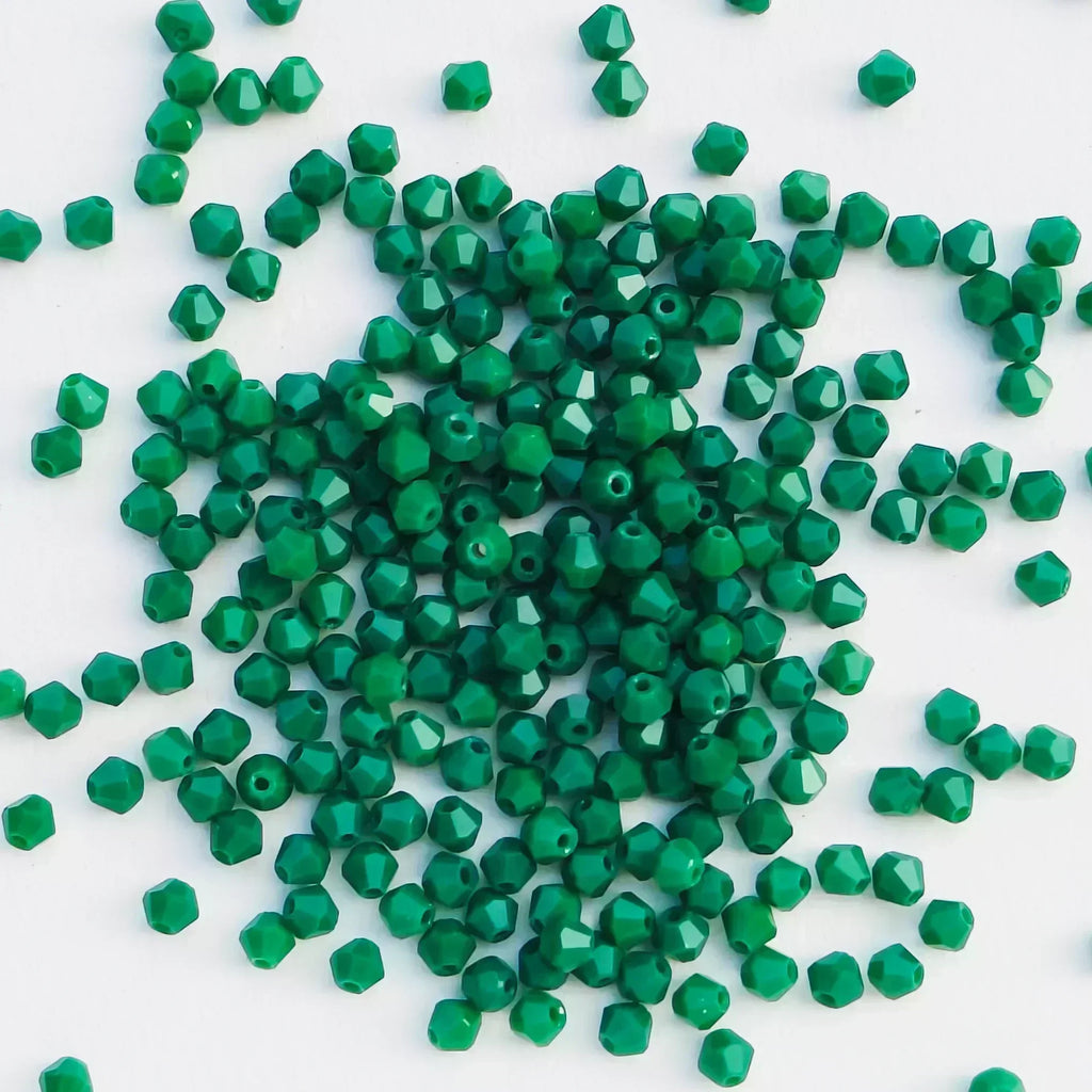 100PCS 4MM Shiny Faceted Austria Crystal Beads Bicone Beads Loose Spacer Beads for Jewelry Making DIY Bracelet Necklace Pendant