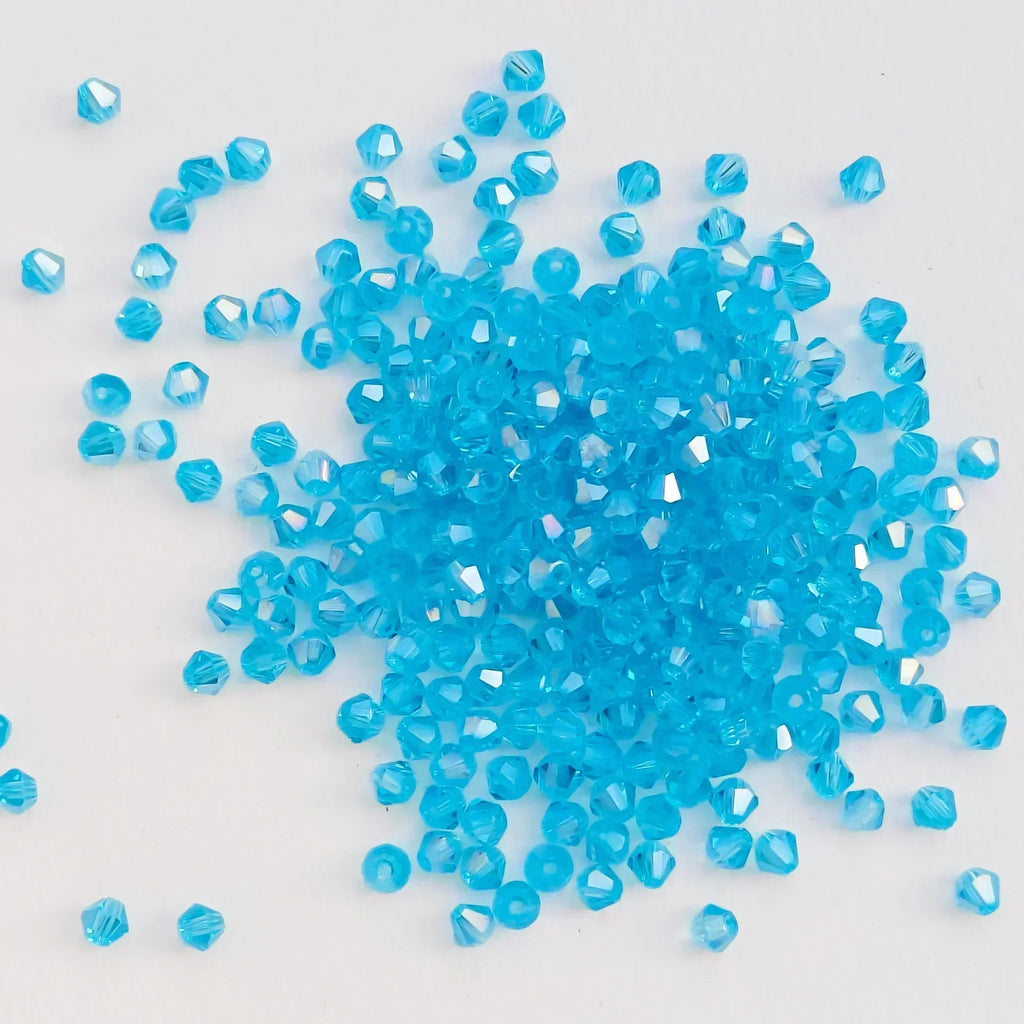 100PCS 4MM Shiny Faceted Austria Crystal Beads Bicone Beads Loose Spacer Beads for Jewelry Making DIY Bracelet Necklace Pendant