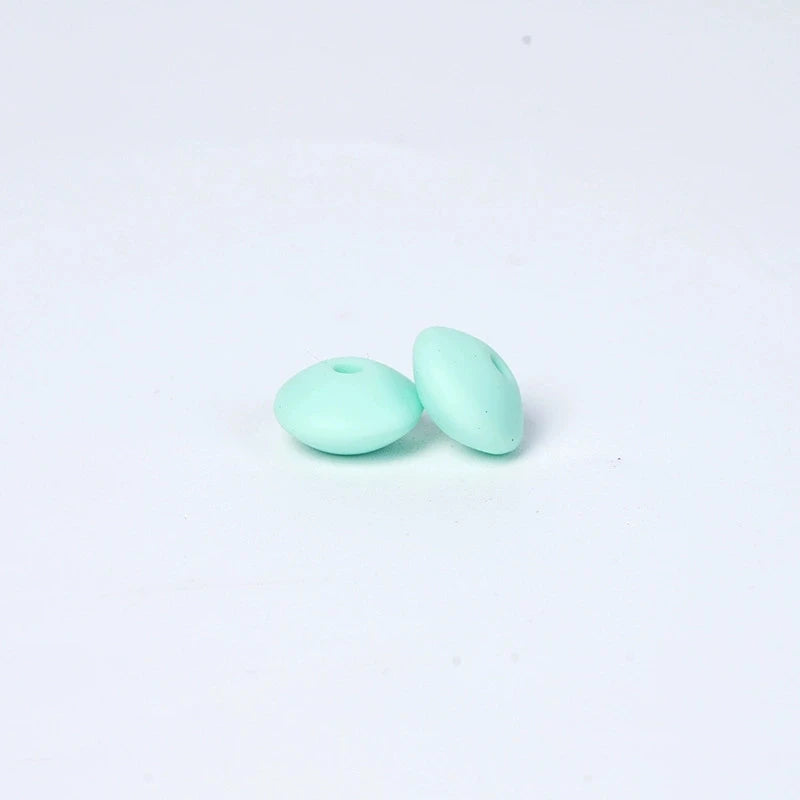 100/50/20Pcs 12mm Siilcone Beads Lentil Loose Spaced Bead for Jewelry Making DIY Beaded Bracelets Necklace Keychain Accessories