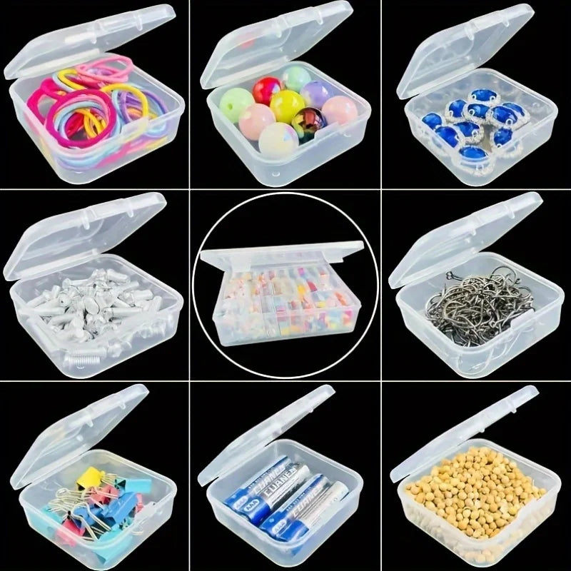 14/30 Grid Transparent Plastic Storage Box, Stackable Organizer With Sticker, Container For Beads, Jewelry, Crafts And Home Orga