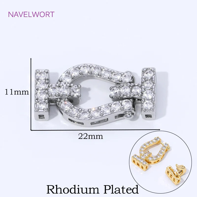 18K Gold Plated Brass Jewelry Clasps For Bracelets Making,With Zircon Connector Clasp,Locks For Jewelry,DIY Necklace Accessories