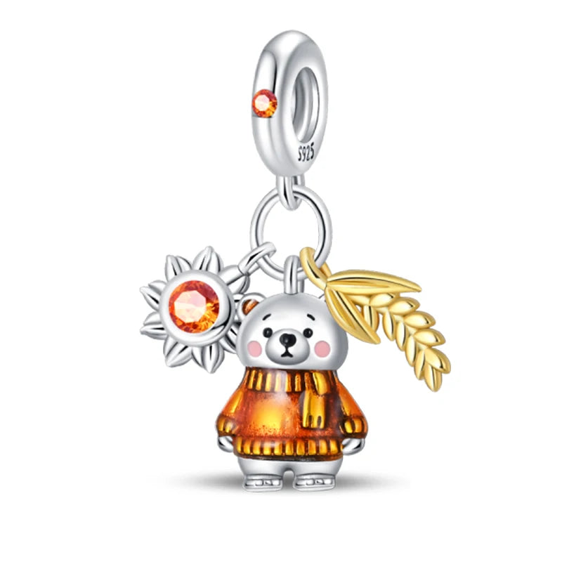 Silver Plated Cute Animals Charms Pendant Lovely Penguin Avocado Dangle Charm Beads Fit Bangle Bracelet Necklace Women Jewelry
