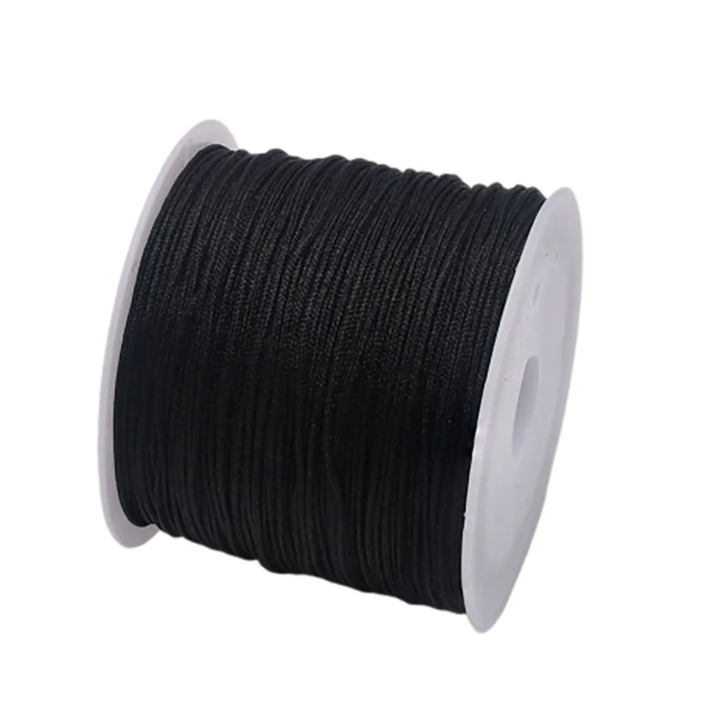 50Yds 0.8mm Crafts Nylon Cord For Jewelry Making Beading Braided Nylon Satin String for Bracelets Rattail Trim Chinese Knot