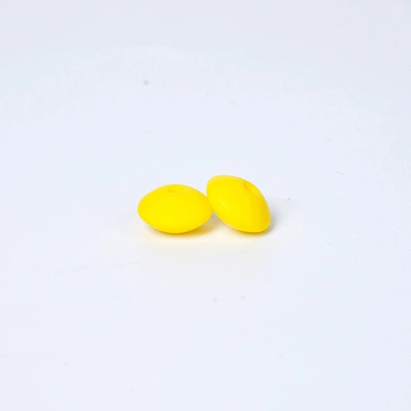 100/50/20Pcs 12mm Siilcone Beads Lentil Loose Spaced Bead for Jewelry Making DIY Beaded Bracelets Necklace Keychain Accessories