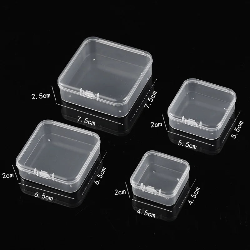 10pcs Plastic Box Rectangular Box Translucent Box Packing Box Storage Box Dustproof Solid Strong Jewelry Storage Case Container