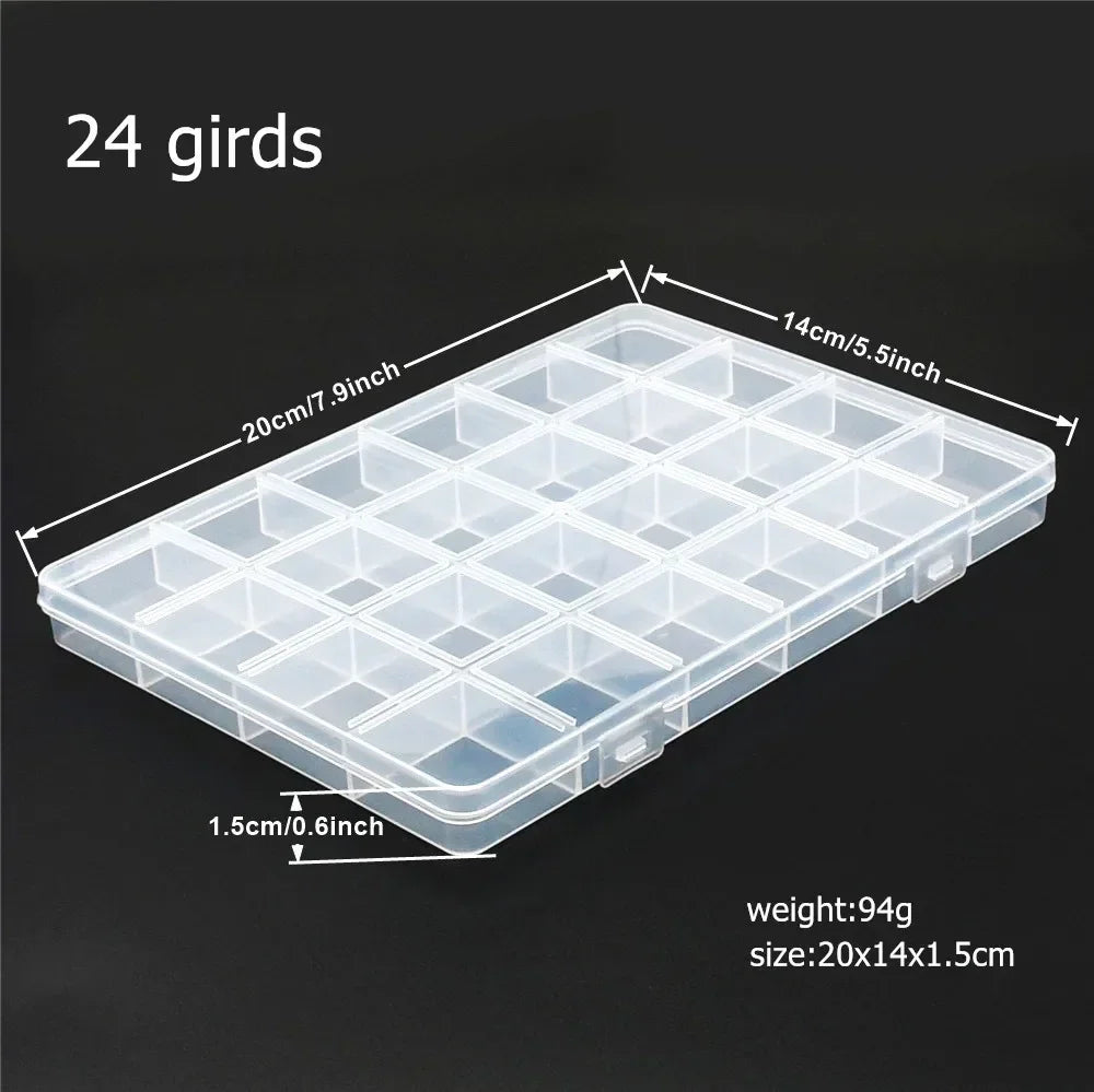 6–32 Compartment Plastic Storage Organizer Box for Beads, Jewelry & Craft Supplies