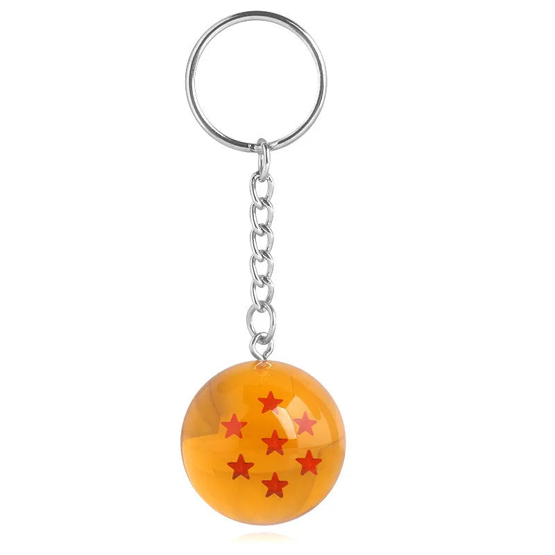 Wholesale Dragon Series 1-7 Stars Balls Keychain Gokus Bead Pendant Metal Key Ring Men Car Women Bag Accessories