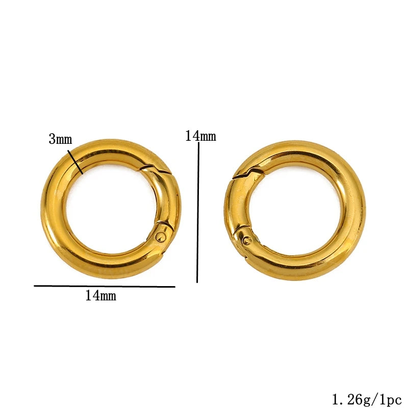 2pcs Stainless Steel Clasps Heart Round Ring Lobster Clasp Hooks Connectors Necklace for DIY Jewelry Making Supplies Accessories