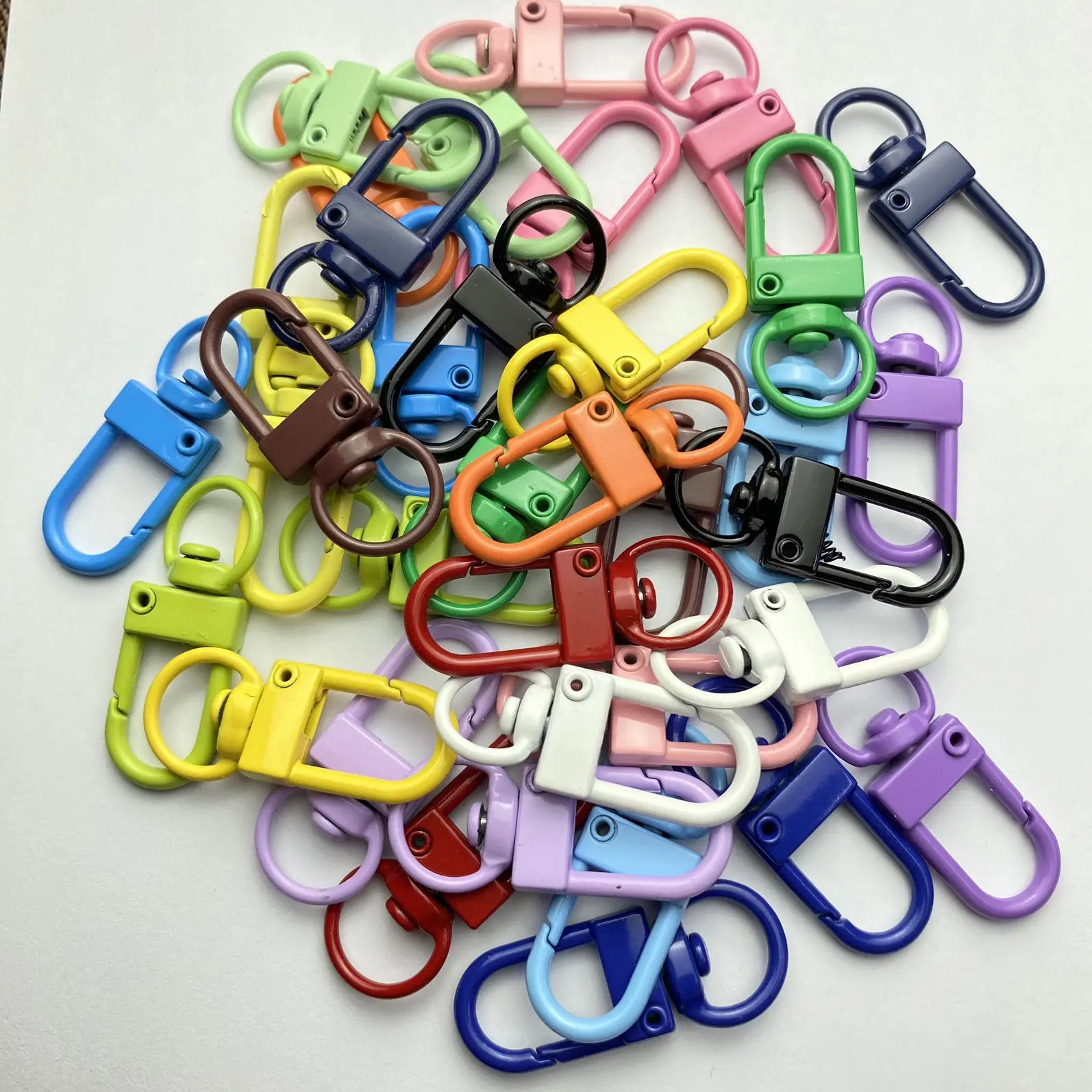 10pcs/lot Rotating Dog Buckle Gold Color Rhodium Metal Lobster Clasps Hooks For DIY Jewelry Making Key Ring Chain Accessories ﻿