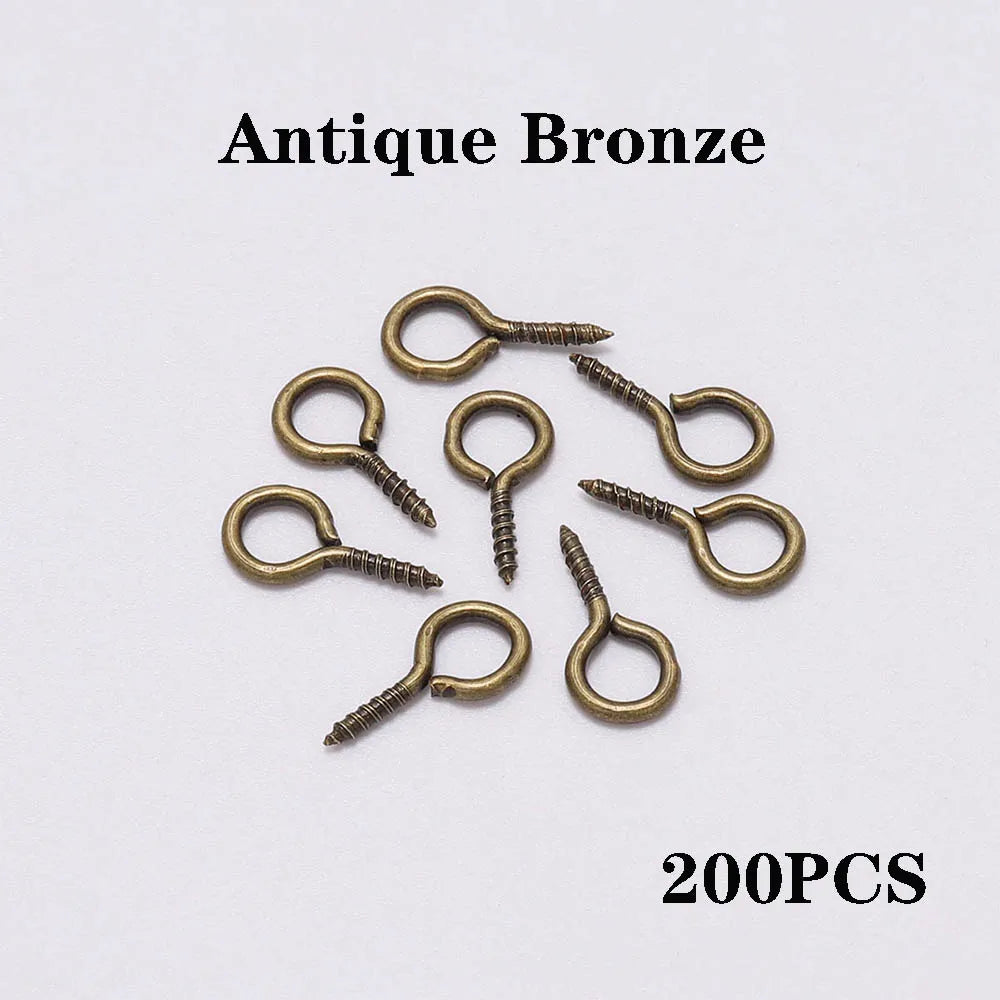 100-200pcs/lot Small Tiny Eye Pins Eyepins Hooks Eyelets Screw Threaded Clasps Hooks Supplies For Jewelry Findings Wholesale
