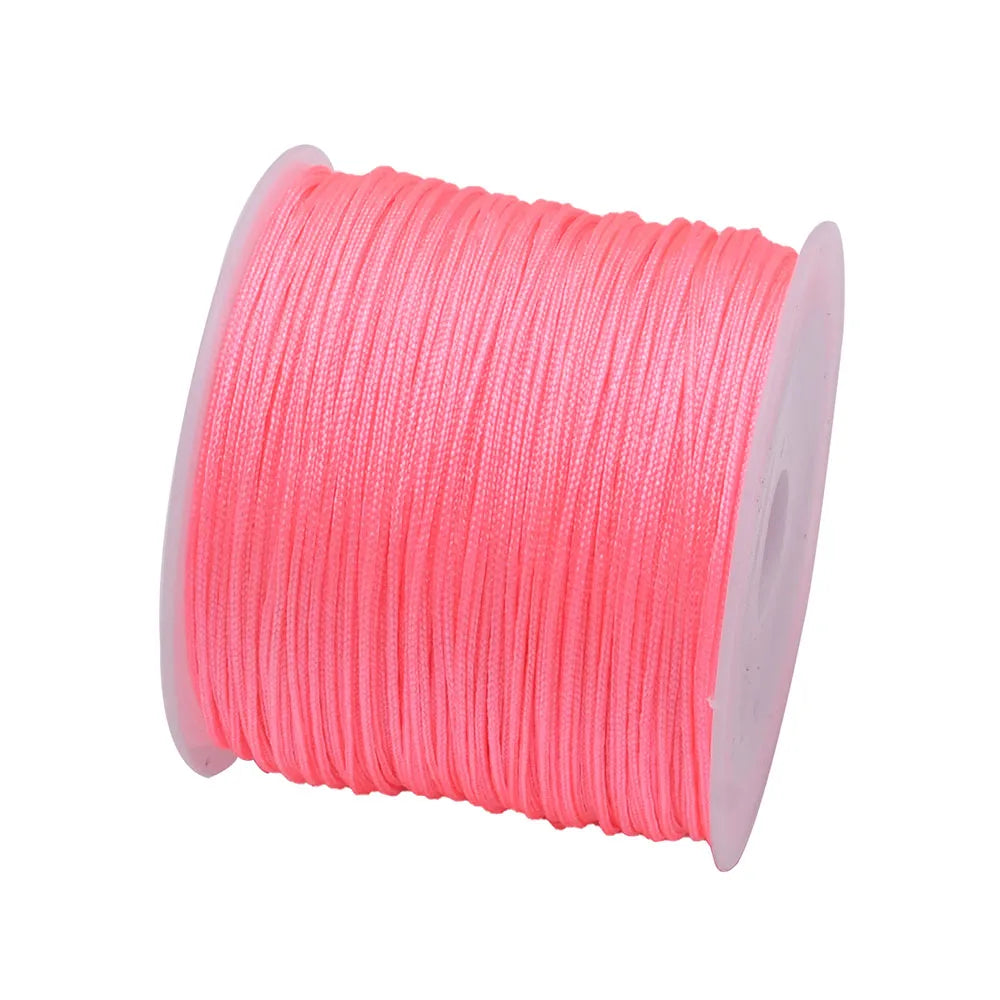 50Yds 0.8mm Crafts Nylon Cord For Jewelry Making Braided Nylon Satin String for Bracelets Necklace Jewelry Accessories