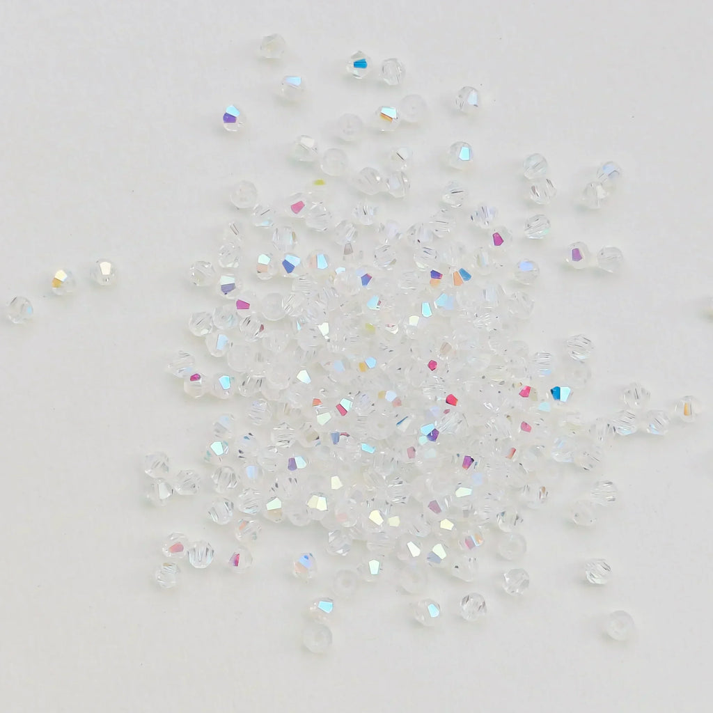 100PCS 4MM Shiny Faceted Austria Crystal Beads Bicone Beads Loose Spacer Beads for Jewelry Making DIY Bracelet Necklace Pendant