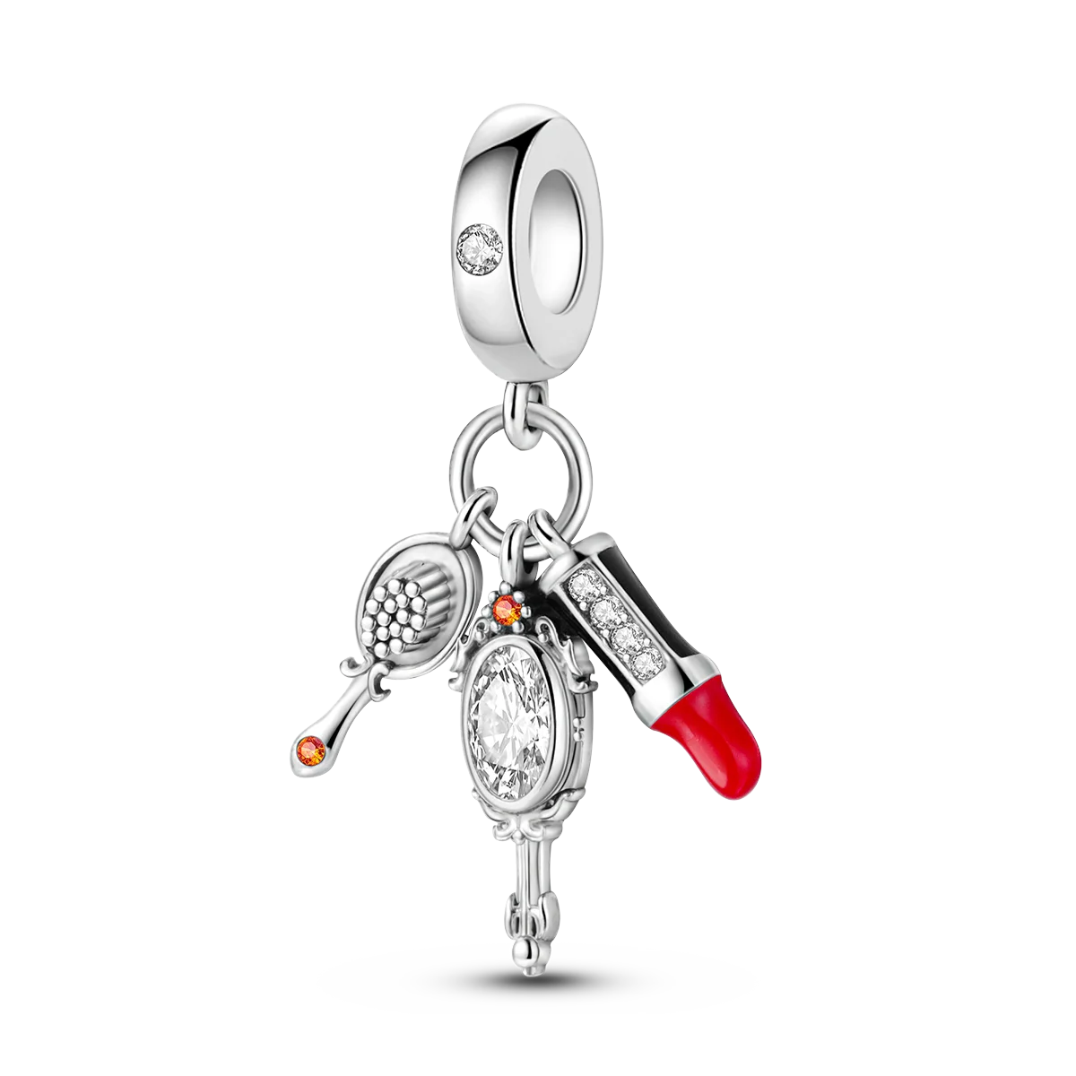 Original 925 Sterling Silver Red Charm Beads Red Wine Chili Dumbbell Pendant For Women Fit DIY Bracelet Birthday Jewelry Gift
