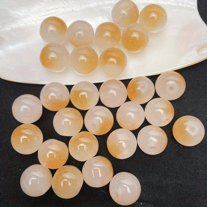 8mm/50pcs Sweet Style Dual Color Glass Loose Beads For Handmade DIY Bracelet Necklace Jewelry Making Supplies Decorative Beads