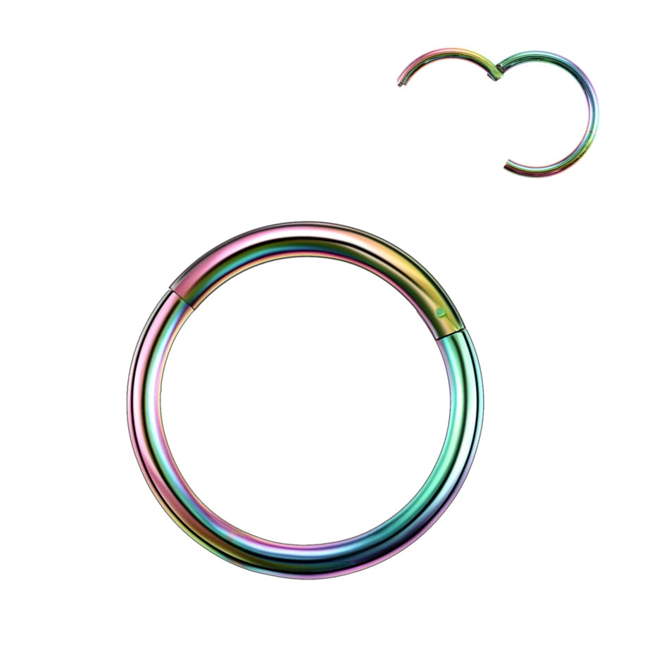 1PC Hinged Segment Nose Hoop Rings Women Surgical Steel Nose Rings Septum Clicker Ring Ear Daith Hoop Earring Piercing Jewelry