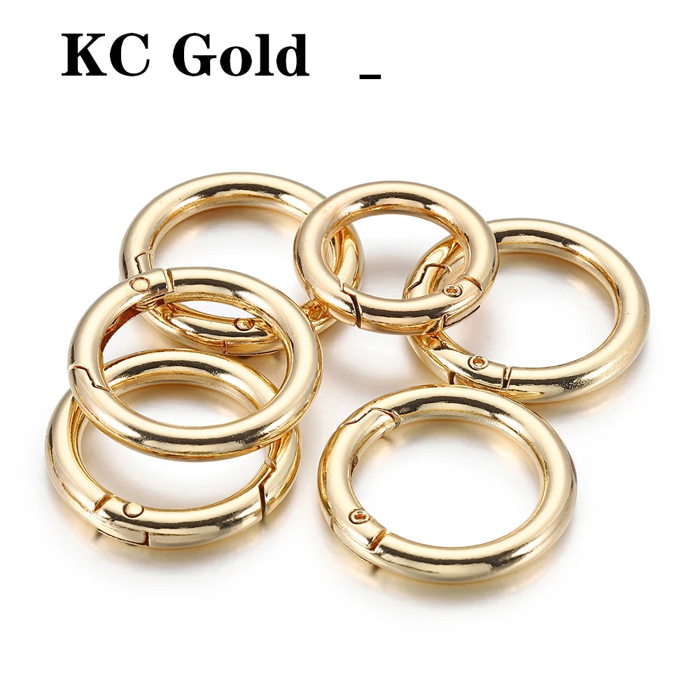 5pcs Round Spring Clasp Keychain Ring Openable Carabiner Hook Buckle Connector for DIY Jewelry Making Phone Bag Accessories