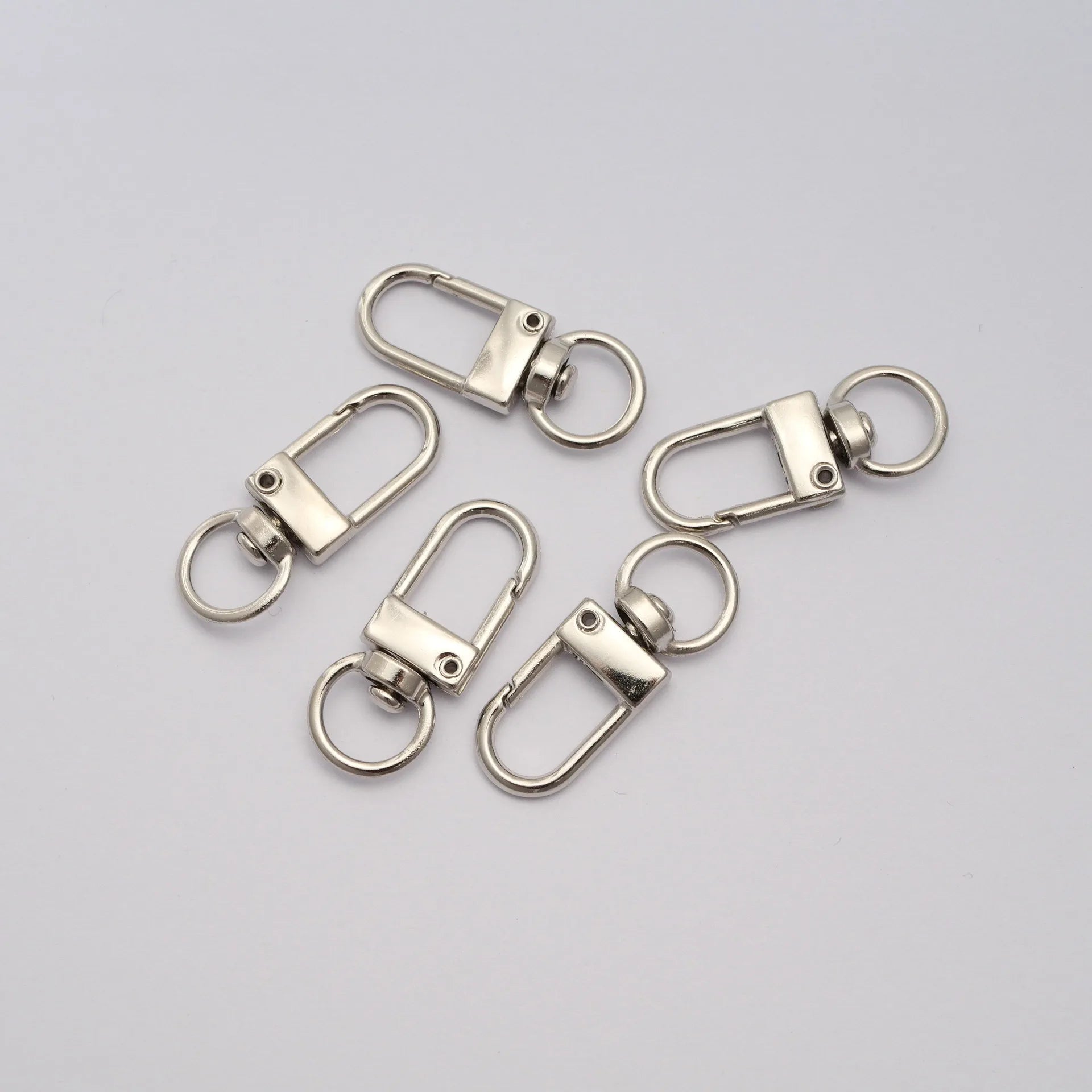 10pcs/lot Rotating Dog Buckle Gold Color Rhodium Metal Lobster Clasps Hooks For DIY Jewelry Making Key Ring Chain Accessories ﻿