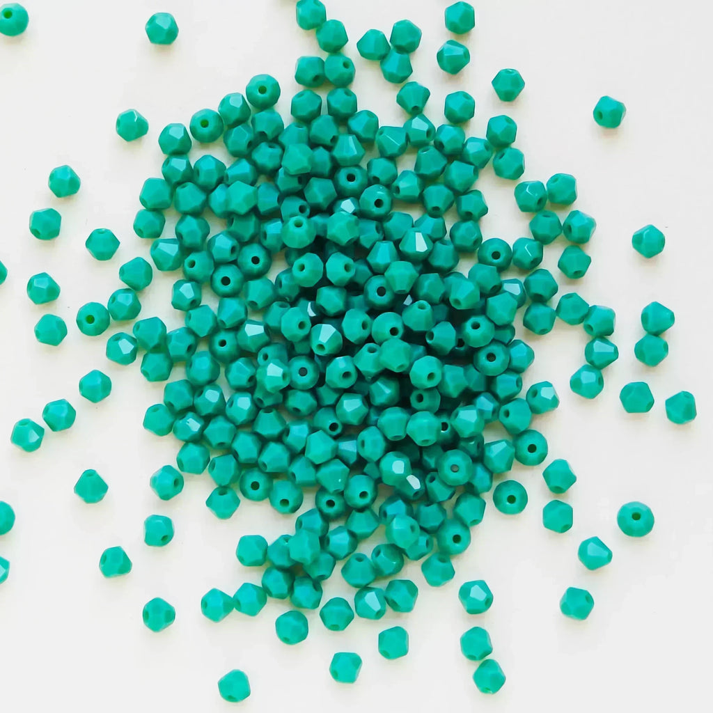 100PCS 4MM Shiny Faceted Austria Crystal Beads Bicone Beads Loose Spacer Beads for Jewelry Making DIY Bracelet Necklace Pendant