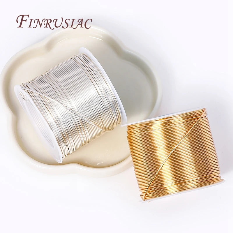 5 Meters 18K Gold Plated Copper Wire DIY Jewelry Making Brass Metal Wire For Handmade Wire Jewelry Crafts