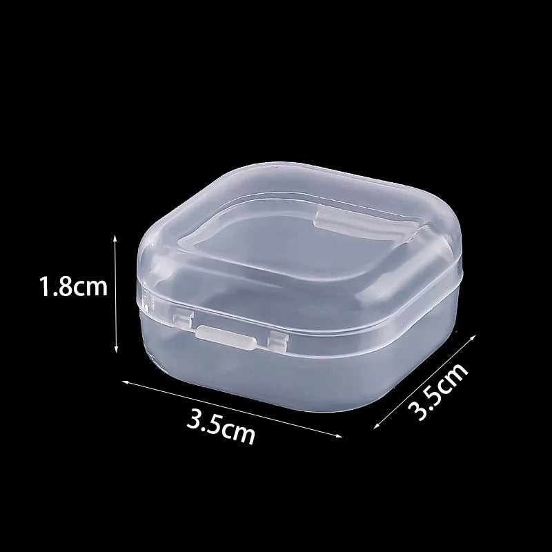 5-50pcs Plastic Storage Box Mini PP Square Box Jewelry Fishhook Component Single-compartment Covered Transparent Storage Box