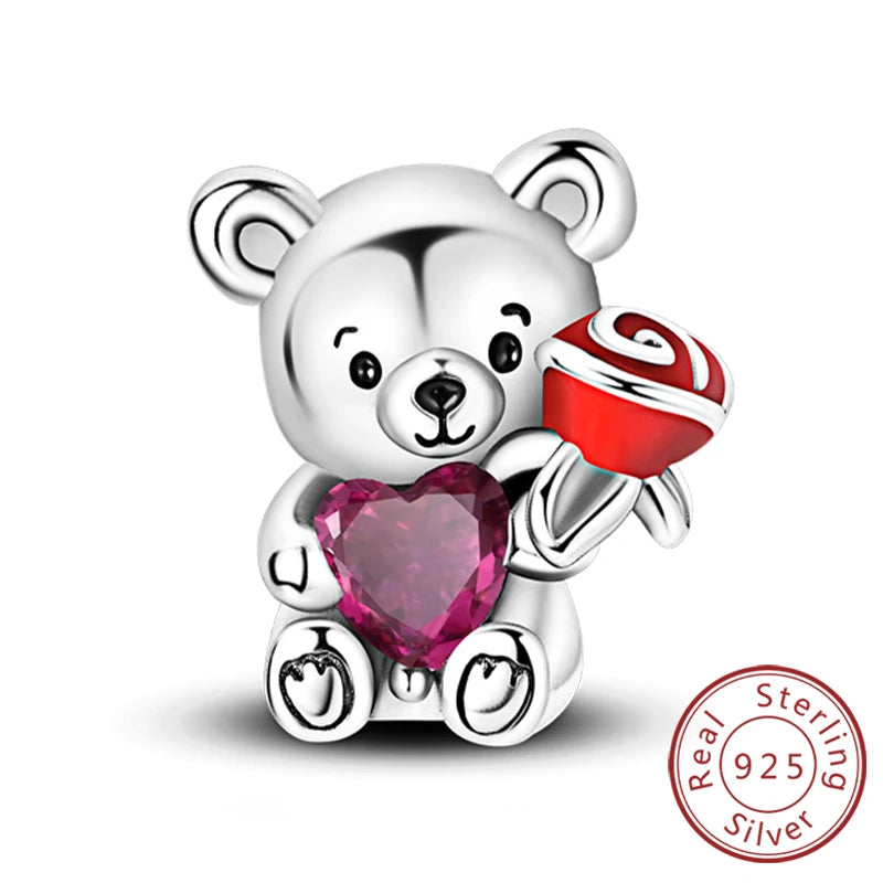New 925 Sterling Silver Charm Beads Dog Cat Pets Pendant Fit Original Bracelet Necklace DIY Charm Jewelry Making
