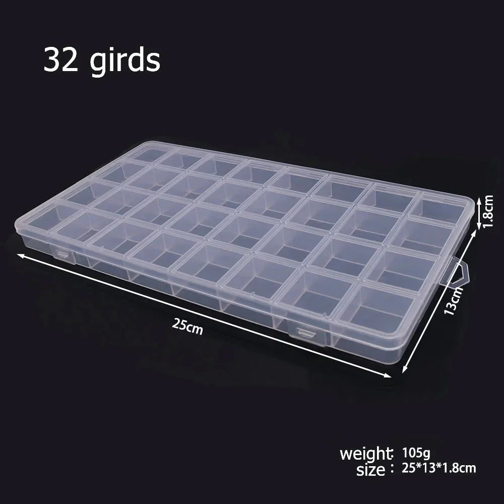 6–32 Compartment Plastic Storage Organizer Box for Beads, Jewelry & Craft Supplies
