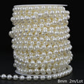 3/4/5/6/8/10mm ABS pearl chain double row connecting bead wedding dress bead chain half round bead chain DIY jewelry accessories