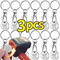1/6Pcs Trolley Tokens Keychains Universal Small Metal Stainless Steel Portable Shopping Cart Tokens Key Ring Ornament Decoration