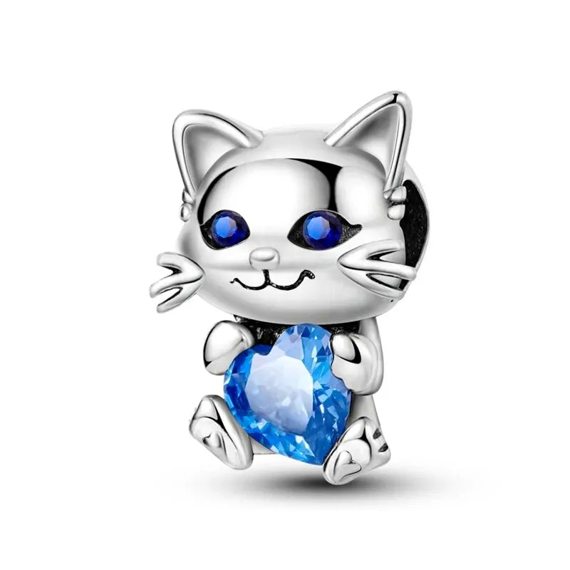 New 925 Sterling Silver Charm Beads Dog Cat Pets Pendant Fit Original Bracelet Necklace DIY Charm Jewelry Making